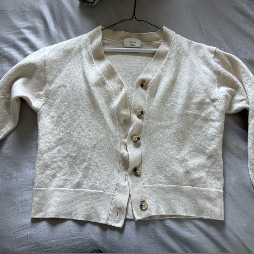 Aritzia Wilfred Cream Cardigan